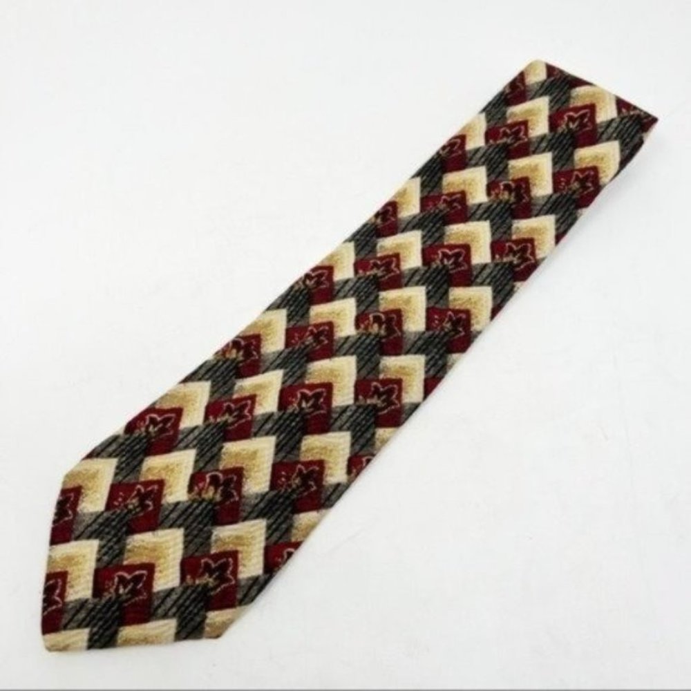 Robert Talbott Studio Red Multicolor Printed Silk… - image 2